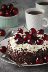 A traditional German chocolate and cherry cake Schwarzwald