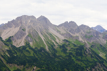 Panorama of Alps opening from Fellhorn peak, Bavaria, Germany