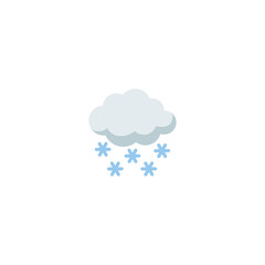 Snowing cloud vector isolated icon illustration. Snowing icon