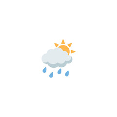 Sun Behind Rain Cloud vector isolated icon illustration. Sun Behind Rain Cloud icon