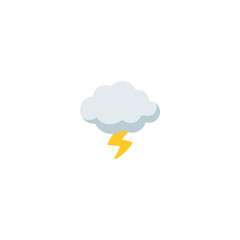 Cloud with Lightning vector isolated icon illustration. Cloud with Lightning icon