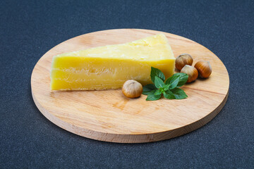 Parmesan cheese served basil and nuts