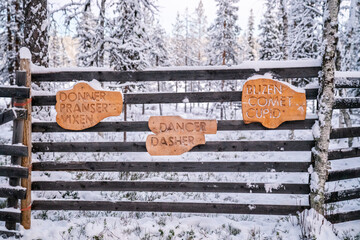 Location of Santa's Reindeer in Lapland, Finland. Donner, Pranser, Vixen, Dancer. Dasher, Blzen, Comet, Cupid