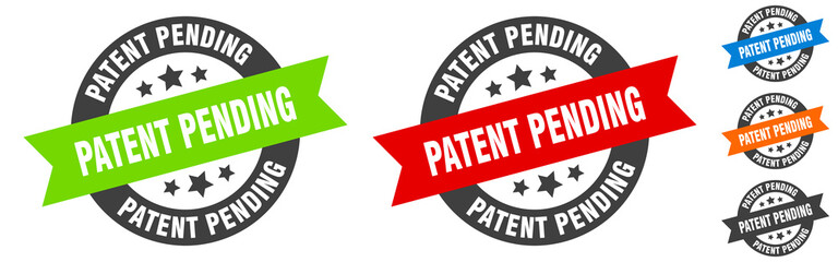 patent pending stamp. patent pending round ribbon sticker. tag