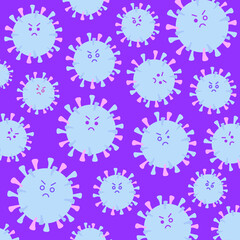Coronavirus pandemic virus concept pattern. Worldwide epidemic. Quarantine and healthcare illustration for multiple use purpose. red background. violet blue background