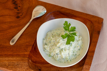 tzatziki, cucumber garlic and yogurt sauce,, Spain