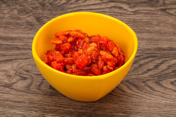 Baked kidney with tomato and pepper
