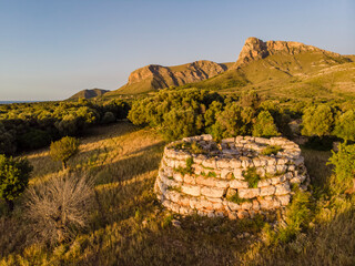 Sa Clova des Xot talayot, circular talayot, around 1000 and 800 BC., Sa Canova site, Arta,...