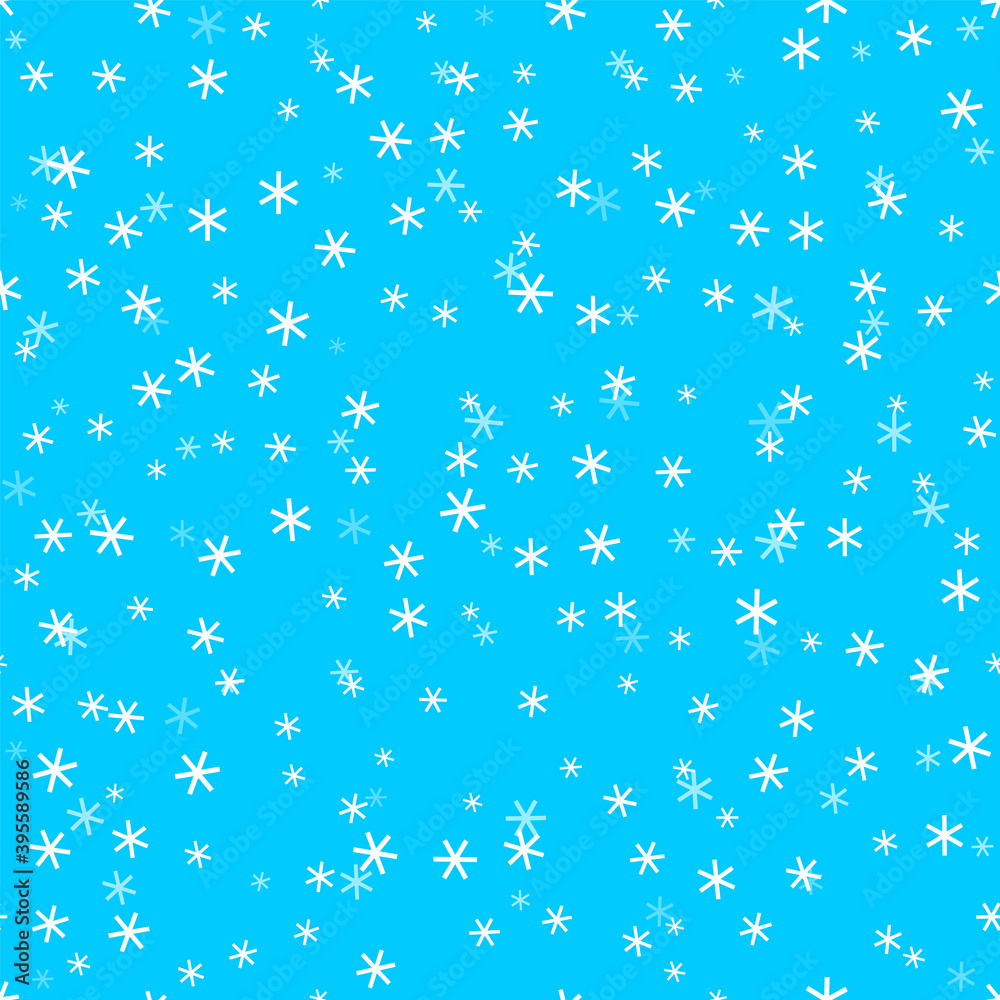 Poster abstract seamless pattern with snowfall on blue