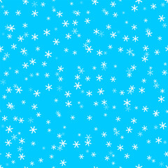 Abstract seamless pattern with snowfall on blue