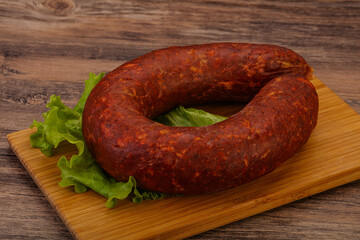 Krakowska sausage over the board