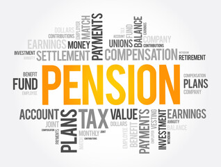 Fototapeta premium Pension word cloud collage, social concept background
