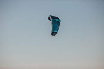 paragliding in the blue sky