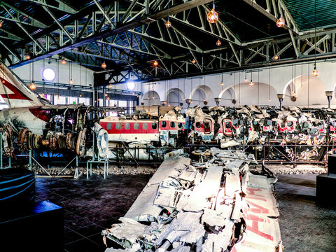 Museum for the Memory of Ustica in Bologna which houses the wreck of the DC9 plane shot down on June 27, 1980. Italy