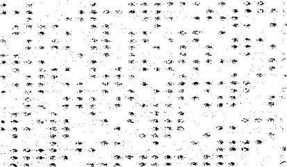 Rough, irregular texture composed of monochrome geometric elements. Overlay distressed grunge background. Abstract vector illustration. Isolated on white background. EPS10