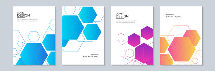 The vector illustration of the editable layout of A4 format cover mockups design templates with geometric background made from dots, circles for brochure, magazine, flyer, booklet, annual report.