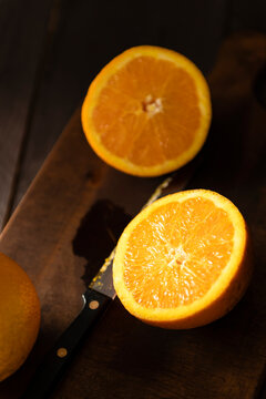An Orange, Sliced in Half