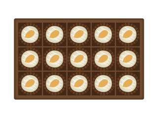 箱に入ったホワイトチョコレートスイーツのイラスト