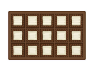 箱に入ったホワイトチョコレートスイーツのイラスト