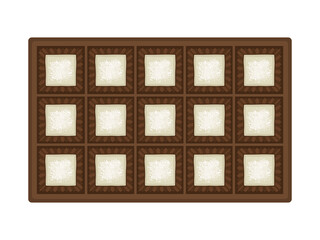 箱に入ったホワイトチョコレートスイーツのイラスト