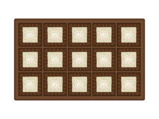 箱に入ったホワイトチョコレートスイーツのイラスト