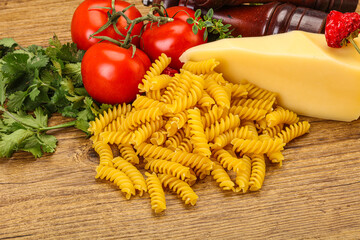 Italian pasta - raw Girandole for cooking
