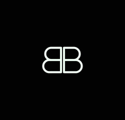 Letter BB alphabet logo design vector. The initials of the letter B and B logo design in a minimal style are suitable for an abbreviated name logo.
