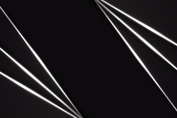 Abstract polygonal black tech background. Modern design with black and silver metal shapes. Dark metal texture.