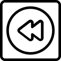 
Rewind Vector Line Icon
