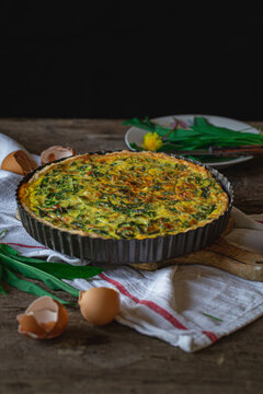 Wild garlic tart