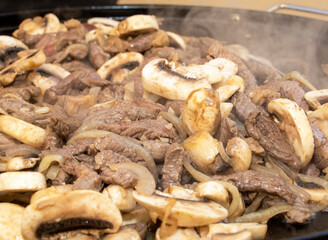 Closeup of stirfry food