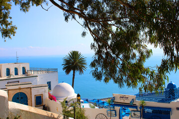 Sidi Bou Said, Tunisie, le jour ensoleillé, destination de voyage, visiter la Tunisie