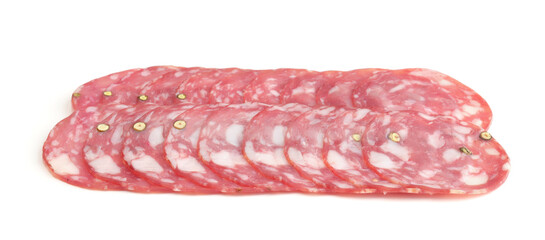 Slices of smoked sausage.
