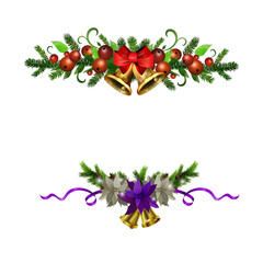 Christmas Holly brunches decoration vector