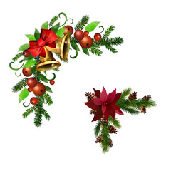 Christmas Holly brunches decoration vector