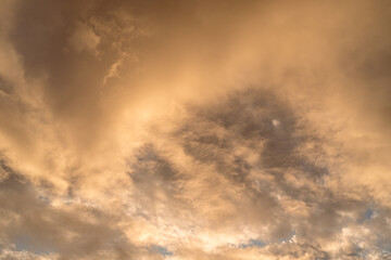 Fototapeta na wymiar Sunset orange clouds