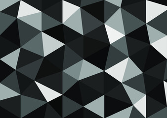 Modern background from different triangles in a black and gray gradient. Abstract geometric polygonal vector illustration.