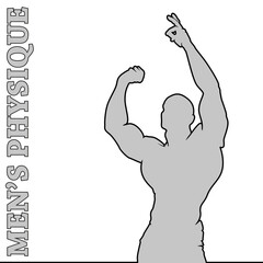 Muscle man silhouette lifting weights fitness gym icon bodybuilder