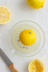 Freshly squeezed lemon juice. Diet. Healthy eating. Vegetarianism.