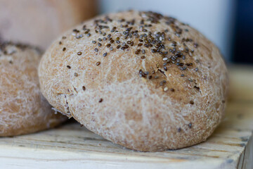 Homemade Rustic Bread Loaf with Seeds