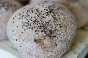 Homemade Rustic Bread Loaf with Seeds