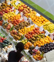Frutas y verduras en el mercado