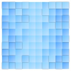 Abstract digital blue white background with mesh of squares. Mosaic style. 