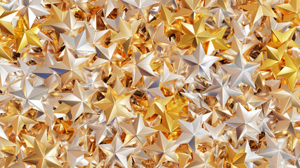 たくさんの星の3Dレンダリング