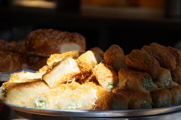 East, baklava, Breakfast, sun, dish, food, dessert