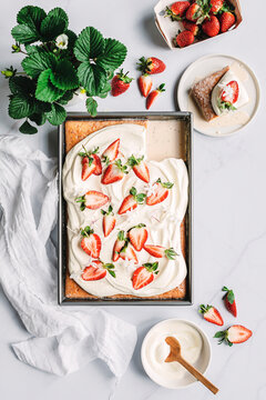 Strawberry tres leches cake