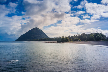 Santa Barbara beach by the Carretera Austral at Patagonia, Chile