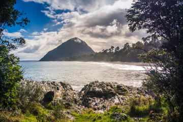 Santa Barbara beach by the Carretera Austral at Patagonia, Chile