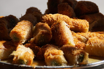 East, baklava, Breakfast, sun, dish, food, dessert, plate, sweetness, dessert