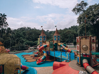 Kuala Lumpur, Malaysia. October 11, 2018. Children playground at Kuala Lumpur City Centre or KLCC park was not so busy except during school holiday or major long holiday break in Malaysia